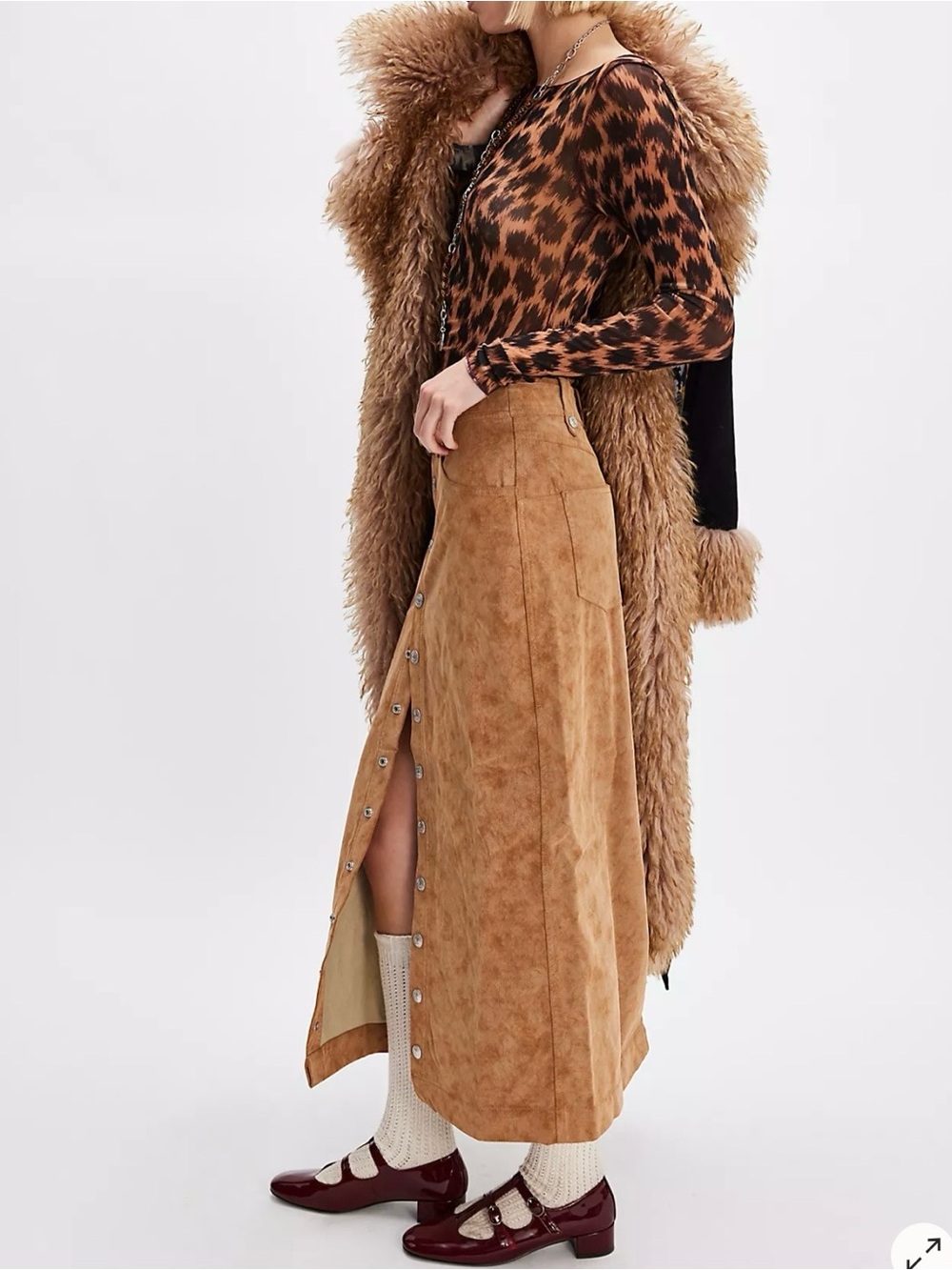 We The Free Astoria Vegan Suede Maxi Skirt - Picture 6 of 12